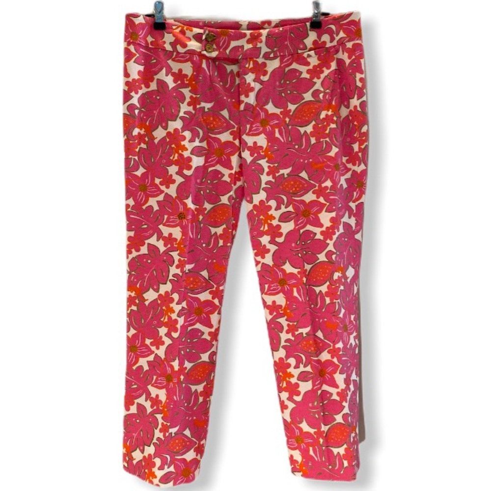 Lilly Pulitzer palm beach fit orange pink pants 8
